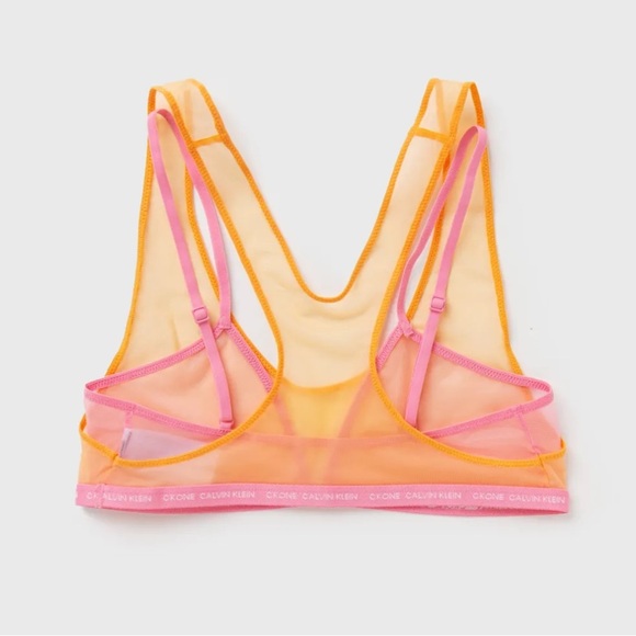 Calvin Klein Orange and Pink Sheer Bra - Picture 3 of 8